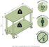 2-Tier Furinno Turn-N-Tube Side Table, Rectangle Sofa End Table with Wheels, Round Corner Night Stand, Bedside Table