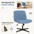 Armless DUMOS Criss Cross Legged Chair Wide Comfy Home Office Desk Seat, No Wheels Computer Task Seating, Swivel Vanity