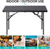 4ft ZENY Portable Folding Table Plastic Indoor Outdoor Picnic Party Camp Dining Table with Handle, Black