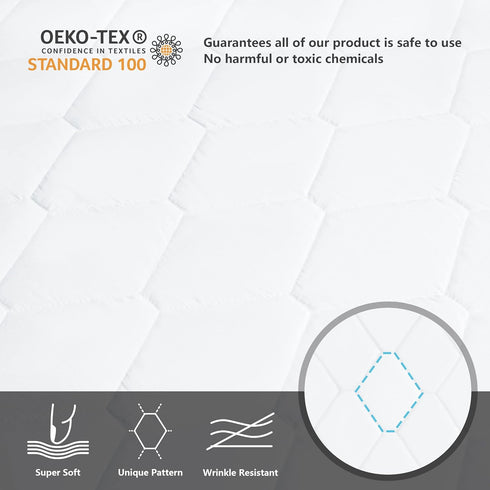 King Waterproof Mattress Protector - Breathable Noiseless Cover, Deep Pocket Fit Up to 21 Inches, White