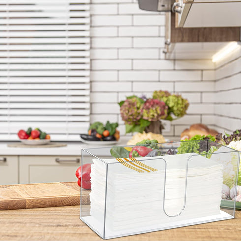 2 Countertop Mumufy Pcs Acrylic Fold Paper Towel Dispenser Napkins Dispenser Napkin Holder Multifold Disposable Acrylic
