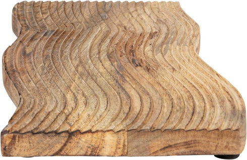 Bloomingville Large Grooved Mango Wood Slicer, Brown Cheese and Cutting Board