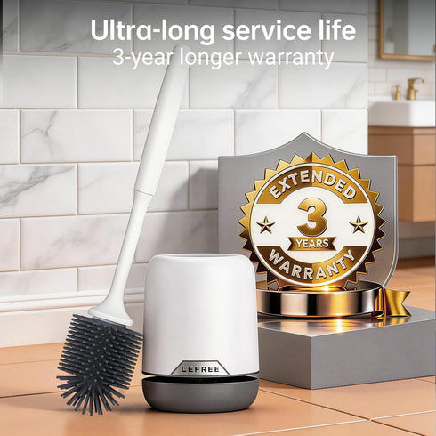 3 Pack Set Lefree Silicone Toilet Brush,Rubber Toilet Bowl Brush and Holder with Ventilated Holder, Toilet Cleaner