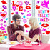 XIMISHOP 6pcs Valentine's Day Gel Window Clings: Stickers for Valentine's Day Window Decorations
