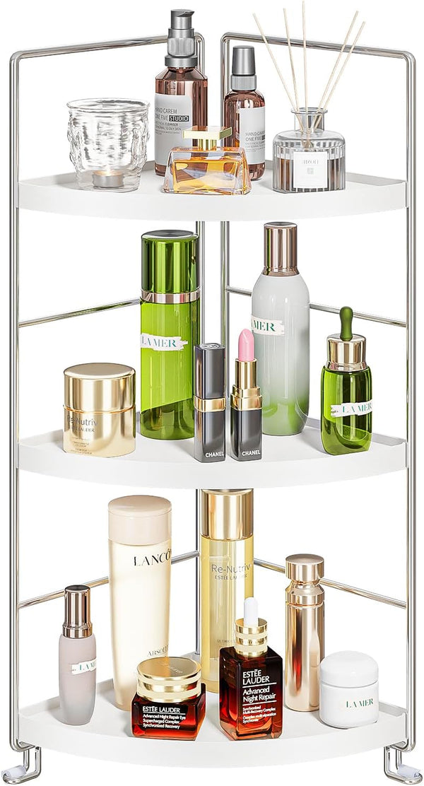3-Tier Corner Spice Rack Kitchen Bathroom Countertop Organizer Vanity Tray Cosmetic Makeup