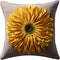 3D Sunflower Handmade Throw Pillow Cover - Decorative Pillowcase Yellow Plaid for Home Living Room Decor 18 x 18 Inch