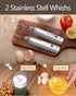 Electric Egg Blender, USB Rechargeable Handheld Egg Beater, Milk Frother for Coffee, Latte, Hot Chocolate (Silver)