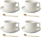 8 Ounce Cappuccino Cups Set of 4, Latte Mugs with Saucers and