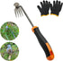 XIAONAN Weed Tool, Manual Hand Weeder with Handle, 4 Teeth Dual Purpose High Strength Garden Tool