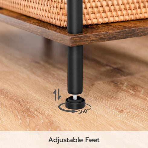 2-Layer BF09BZ01 HOOBRO End Table, Small Side Table, Nightstand with Storage Shelves, Sofa Table for Small Spaces