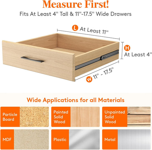 Lifewit 5 Pack Drawer Dividers Plastic 4" High, 11-17" Adjustable Drawer Organizers for Clothes, Expandable Dresser Separators in Bedroom/Bathroom/Kitchen/Fridge/Office Organization and Storage by Lifewit