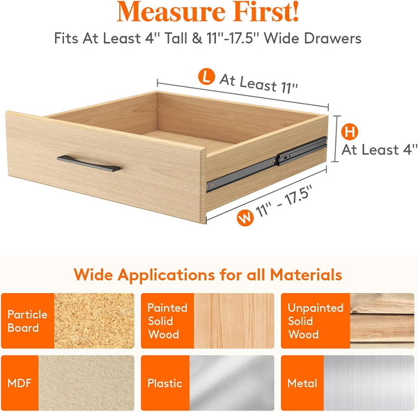 Lifewit 5 Pack Drawer Dividers Plastic 4" High, 11-17" Adjustable Drawer Organizers for Clothes, Expandable Dresser Separators in Bedroom/Bathroom/Kitchen/Fridge/Office Organization and Storage by Lifewit