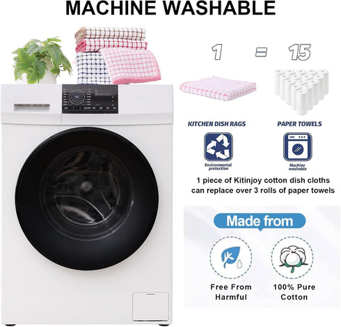 6 Pack 16 25 Inches Kitinjoy Cotton Terry Kitchen Towels, x Super Soft and Absorbent Dish Towels, Quick Drying Hand