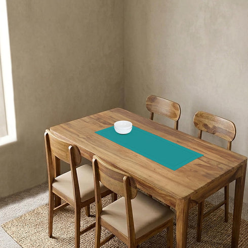 36 Inches 100% 14 36 Inch Solino Home Linen Hemstitch Table Runner - Pure Linen Teal Table Runner x Ideal for Dresser