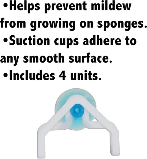 4 Pack. Counters Jokari Suction Cup Kitchen Sponge Caddy Stick to Any Type of Stainless Steel or Ceramic Sink to Keep