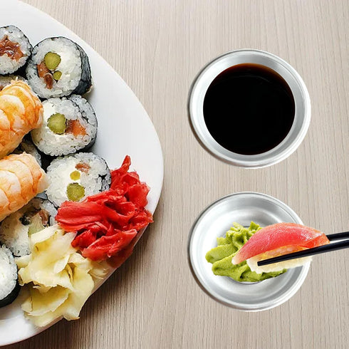 100 Pcs Plastic Disposable Sauce Dishes - Mini Condiment Appetizer Tray for Sushi, Soy, Mustard, Vinegar, Ketchup, BBQ