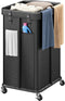 Laundry Hamper with Wheels, Rolling Laundry Basket with Metal Frame and Removable