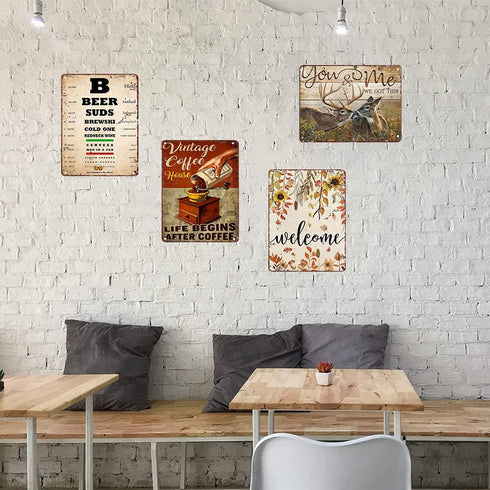 Funny Metal Signs Decor - Antique Medicinal Herbs and Their Uses Knowledge Tin Sign