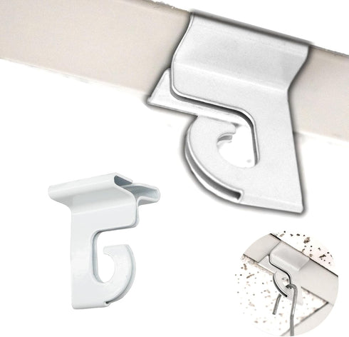 STORE FIXTURES DIRECT Extra Heavy Duty White Aluminum Drop Ceiling Hooks, 10 Pack