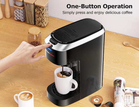 6-14oz 3 6.6" Bonsenkitchen Single Serve Coffee Maker K Cup Pod with Brew Size- Min Fast Brewing Machine with Strength