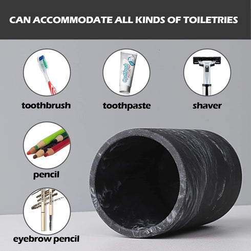 zccz Toothbrush Holder for Bathroom Marble Look, Electric Toothbrush and Toothpaste Holder, Organizer Makeup Brush