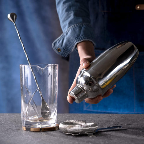 Homestia Bar Spoon Cocktail Mixing Stirrers - 12 Inches 304 Stainless Steel - Bottom Weighted Muddler Function, Silver