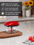 Geedel Manual Food Processor Vegetable Chopper, 2 Cup (500ml) Red Pull Chopper for Veggies, Fruits, Salad, Nuts, Herbs