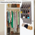 12 600D 6 Over the Door Shoe Organizer, Grey Pockets Hanging Shoe Storage Rack with Large Deep Pockets, Oxford Fabric