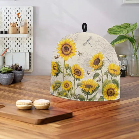 Sunflower Tea Cozy for Teapot, Insulated Dragonfly Tea Cosy, Butterfly Tea Cozies, Kettle Quilt for Hotel Tea Party