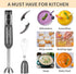 La Reveuse Handheld Immersion Blender, 3 in 1, 300 Watts with Whisk, Mixing Beaker, Food Chopper Attachments