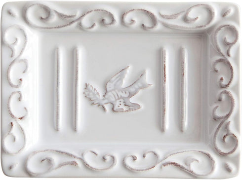 Pre de Provence Soap Dish, White-Washed Terracotta Finish, 8.8 Ounce (Pack of 1)