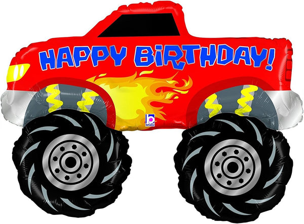 Monster Truck Party Supplies - 3rd Birthday Balloon Bouquet Decorations