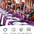 4 Pack 90x132Inch Rectangle Tablecloth Purple Rectangle Tables Washable Polyester Table Cover for Wedding Dining Table