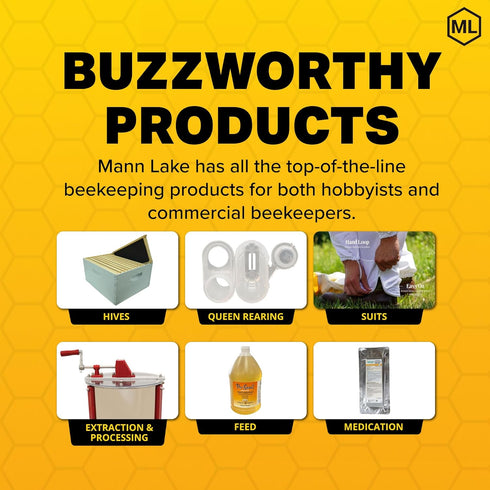 24-Pack, 1.5 lb Mann Lake Honey Squeeze Bottle, Easy Honey Dispensing, Durable, White Flip-Top Lids Included