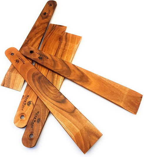 Wooden Spatula for Cooking, 12 Inch Handmade Thin Walnut Wood Saute Utensil, Perfect for Flipping and Scraping