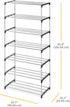 7-Tier 14 Whitmor Shoe Rack - Small Space Solution - Store up to Pairs of Shoes - Organize Shoes & Accessories - Chrome