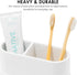 Countertop, Yew Design Matte White Large Toothbrush and Toothpaste Holder and Cup for Bathroom Vanity and Round