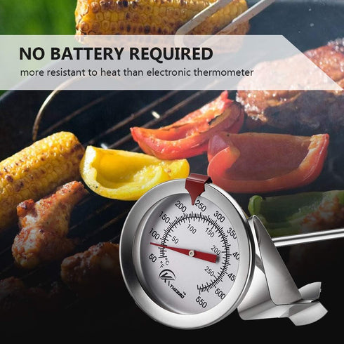 KT THERMO Deep Fry Thermometer with Instant Read, 12" Stainless Steel Meat Cooking Thermometer (2-Pack)