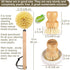 Set 1 2 Wooden Dish Brush Clean Pots, Pans and Vegetable, Natural Bristles Bamboo Scrub Brushes with Ceramic Dish