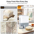 22.5-25 Lbs Rubtlamp Gray Rice Dispenser, Rice Container with Lid, Rice Storage Container with Measuring Cup, Food