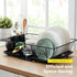 Space-Saving 3-Piece Dish Drainer Rack Set with Cutlery Holder, Maximize Countertop Space, Black