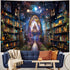 Heynvioo Mysterious Bookshelf Tapestry Galaxy Space Library Tapestry Fantasy Landscape Vintage Aesthetic Tapestries