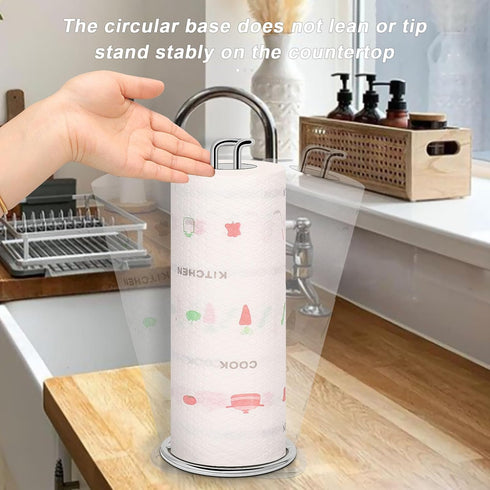 NearMoon Paper Towel Holder, Sturdy Kitchen Countertop Stand Dispenser for Standard or Jumbo-Sized Paper Towels