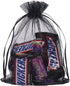 YQL Black Organza Bags - 100PCS 5x7 Inch Gift Favor Bags, Mesh Fruit Protection Bags, Jewelry Pouches for Wedding Party