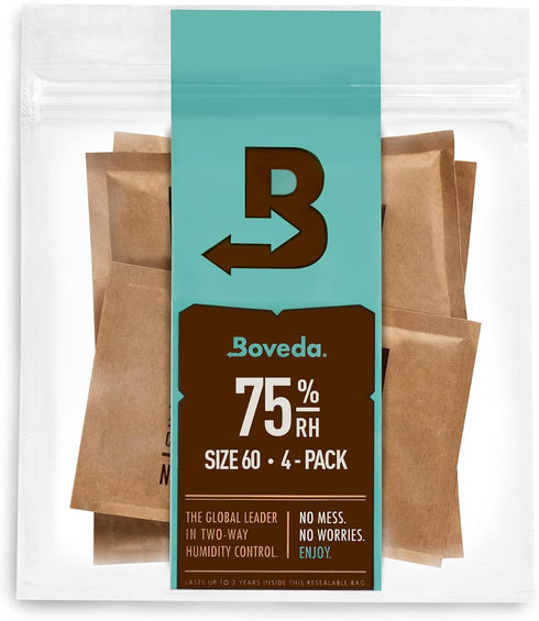 Boveda 75% Two-Way Humidity Control Packs, 4 Pack, Size 60, Resealable Bag