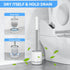Toilet Brush and Holder with 304 Stainless Steel Handle, Space Saving Toilet Bowl Scrubber for Bathroom Cleaning (2,