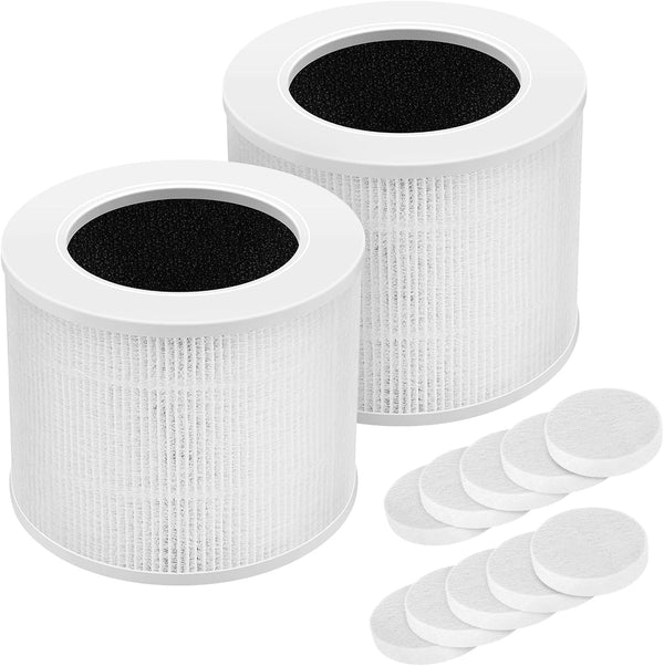 2-Pack Core Mini Filter Compatible with LEVOIT Core Mini Air Purifier, H13 HEPA Activated Carbon Pre-filter