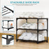 OLYREO Closet 3 Closet Stackable Small Shoe Rack for Tier, Sturdy Shoe Rack Organizer for Front Door Entrance
