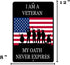 Rogue River Tactical USA Flag Veteran Oath Metal Tin Sign Wall Decor for Man Cave, Bar, Military