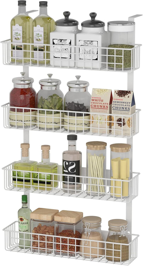 4 Tier Magnetic Spice Rack | Strongly Magnetic Spice Shelf with Utility